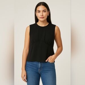 EXPRESS Black Chic Ruched Front Style Top Medium